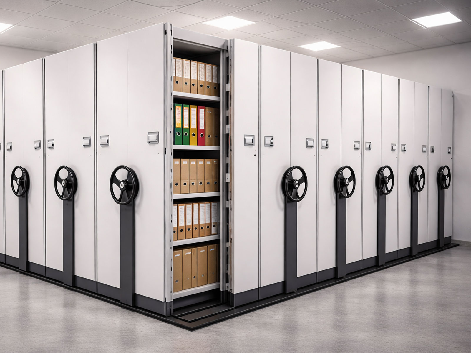 mobile shelving system for archive storage in Pakistan