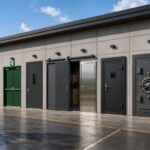 Security access door with electronic lock panel in a Pakistani commercial facility — Khambatis