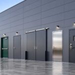 Industrial steel door installation in a warehouse in Pakistan — Khambatis
