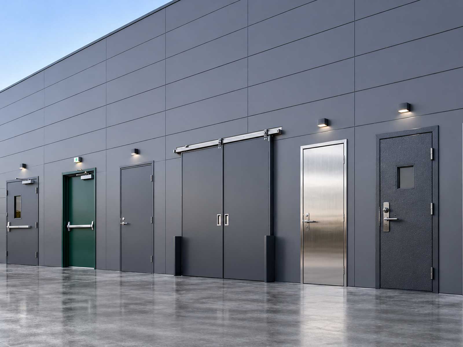 Industrial steel door installation in a warehouse in Pakistan — Khambatis